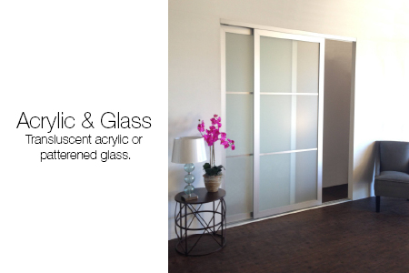 Glass and Acrylic Sliding Closet Doors