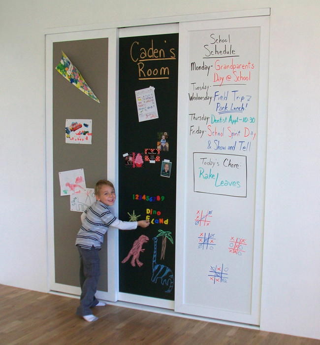 Chalkboard Dry Erase Corkboard Sliding Closet Doors