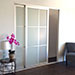 Glass Sliding Closet Doors with Dividers Left View
