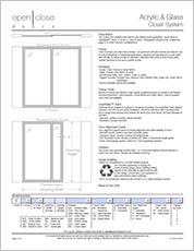 Layered Glass Room Dividers Specification Sheet