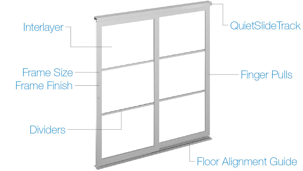 Glass and Acrylic Sliding Closet Doors System Options